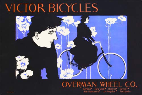 Posterlounge Lienzo 90 x 60 cm: Victor Bicycles de William Bradley - Cuadro Terminado, Cuadro sobre Bastidor, lámina terminada sobre Lienzo auténtico, impresión en Lienzo
