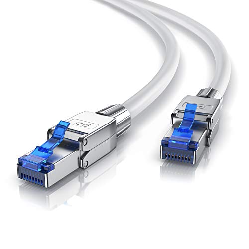 Primewire - 30m Cable de Red Cat.8 40 Gbit/s - S FTP PIMF - Conectores RJ45 modulares - Switch Router Modem Access Point - Cable Ethernet LAN Fibra óptica