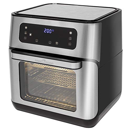 Proficook FR 1200 H Freidora Aire Caliente sin Aceite, Capacidad 11 Litros, Digital 8 programas, Horno aire Caliente, Asador Pollos, Patatas Fritas, 1500W