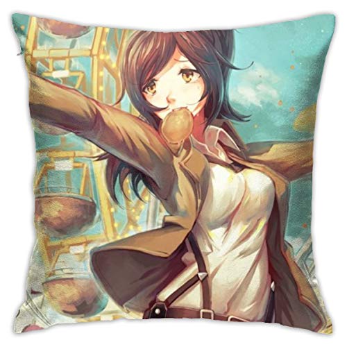 Puilkfgt Shingeki No Kyojin Sasha Blusa Cuadrada 18"x18 Funda de Almohada Cuadrada Funda de cojín