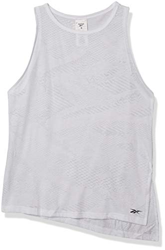 Reebok Training Supply Burnout Tank Top sin Mangas para Mujer, Mujer, Camiseta de Tirantes Anchos, GLR03, Blanco, 3X22W