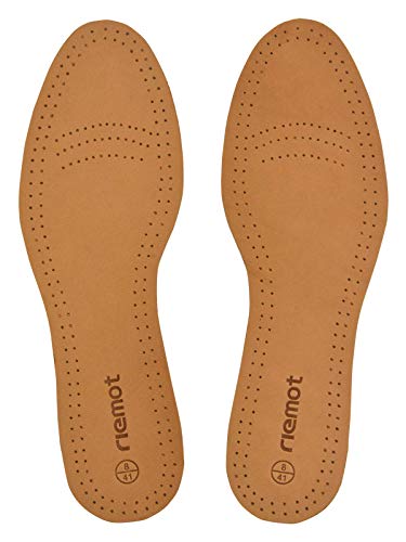 riemot Plantillas Cuero para Hombre y Mujer, Plantillas de Piel de Oveja/Cerdo piel, para Zapatos de piel, Zapatos de Deportes, Botas, Zapatos de Calzado Casual, Marrón-1 Mujer EU 37