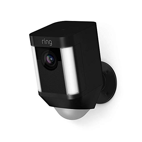 Ring Spotlight Cam Battery | Cámara de seguridad HD con foco LED, alarma, comunicación bidireccional, funciona con batería | Incluye una prueba de 30 días gratis del plan Ring Protect