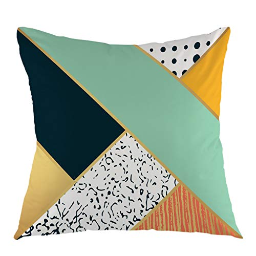 Rockboy Funda de Almohada a Cuadros Funda de Almohada Decorativa geométrica Throw Pillow Love Diamond Funda de cojín Cuadrada Hogar para sofá Dormitorio Funda de Almohada, 45X45 CM