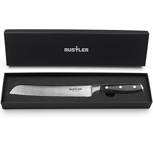 Rustler RS-4745 Cuchillo para Pan con Filo dentado, Plata