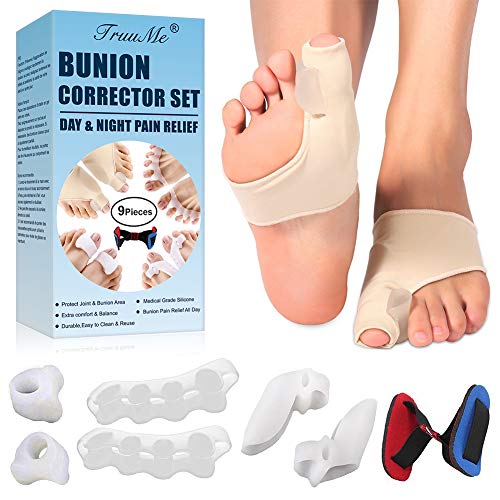 Separador Dedos Pie, Hallux Valgus Corrector, Férula Juanetes, Hallux Valgus Toe Separator Silicone - Para el Alivio Del Dolor Hallux(Hombres y Mujeres) (Paquete de 9)