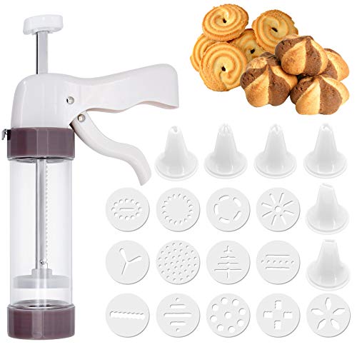 ShawFly Cookie Maker Press Gun Kit para Hacer Galletas y glaseado para decoración de Tartas con 13 Discos y 6 Puntas de glaseado