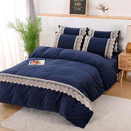 Shinon Juegos de sábanas 105 x 190-Cama Individual Gruesa y cálida de otoño e Invierno, Funda nórdica Individual, Ropa de Cama King Size-re_Hojas de 2,0 m (4 Piezas)