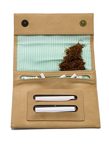 skaard Bolsa Tobacco | para Mujeres | Cuero Genuino | Cierre Magnético | Marrón Claro