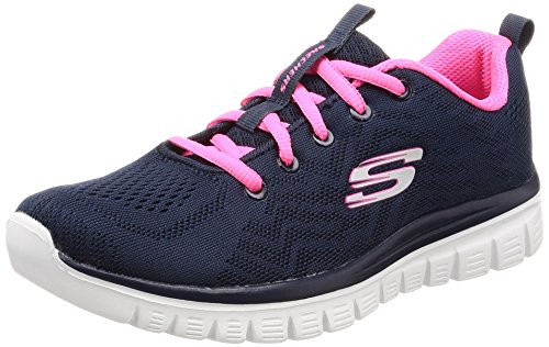 Skechers Graceful-Get Connected, Zapatillas Mujer, Multicolor (NVHP Black Mesh/Trim), 41 EU