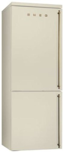 Smeg FA8003POS Independiente 356L A+ Crema de color nevera y congelador - Frigorífico (356 L, SN-T, 18 kg/24h, A+, Compartimiento de zona fresca, Crema de color)