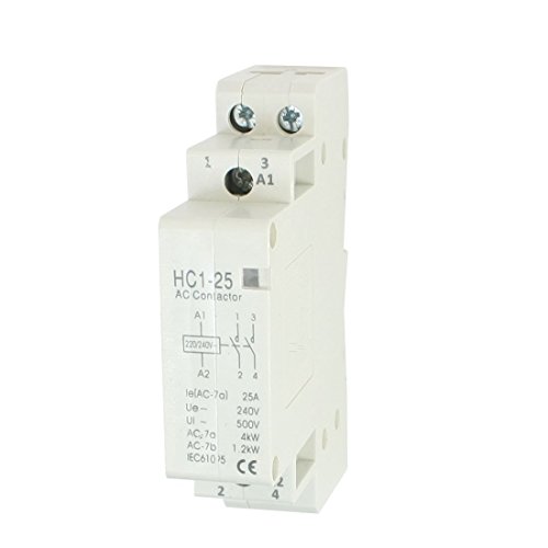 SODIAL(R) Contactor de CA AC240V 25A 2 Cana 2P Domestico Cerrado CA Contactor 35mm Carril DIN