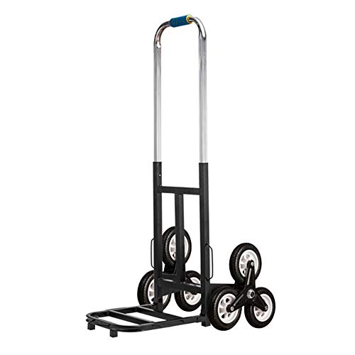 Storage trolley Carro portátil for Escalar, Carretilla Todo Terreno, Carro Plegable for Equipaje, Palanca de Ajuste, 262 lbPara Arriba/Piso/Transporte/Viaje, Negro