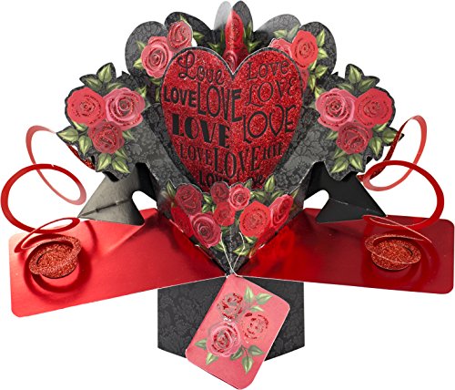 Suki Gifts International - Tarjeta de felicitación desplegable, Multicolor, diseño Amor y Rosas