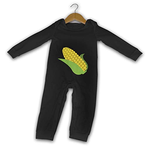 SunHann Yellow Corn On The COB Baby Crawler Baby Boys Girls Romper Infant Funny Bodysuit Outfit 0-24 Months Black 6m