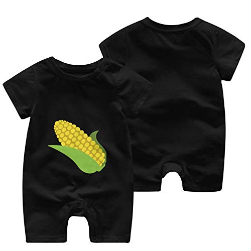 SunHann Yellow Corn On The COB Baby Short Sleeve Jumpsuit Baby Boys Girls Romper Infant Funny Bodysuit Outfit 0-24 Months Black 12m