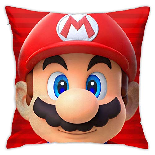 Super M-Ario - Funda de cojín cuadrada suave para el hogar, sofá, sofá, hermosa funda de almohada de 45,7 x 45,7 cm