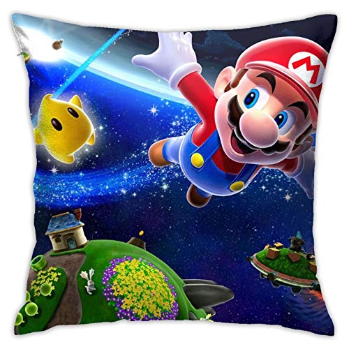 Super Mario - Funda de cojín cuadrada para sofá, silla, sofá, dormitorio, 45,7 x 45,7 cm