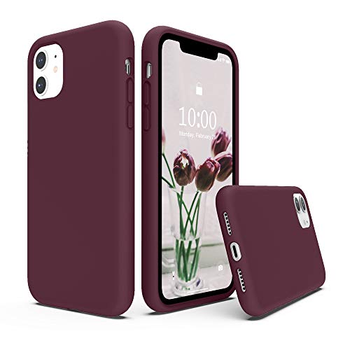 SURPHY Funda para iPhone 11 Silicona Case, Carcasa iPhone 11 Case, Fundas Silicona Líquida Protección con Forro de Microfibra, Compatible con iPhone 11 (2019) 6.1 Pulgadas (Ciruelo)