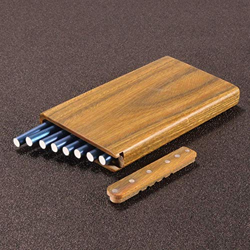 Suytan Estuche para Cigarrillos Estuche para Cigarrillos de Madera Iza Estuche para Soporte Delgado M de Metal Largo Exquisito Imán de Madera Adsorción Cubierta Resistente a la Presión Caja de Cigarr