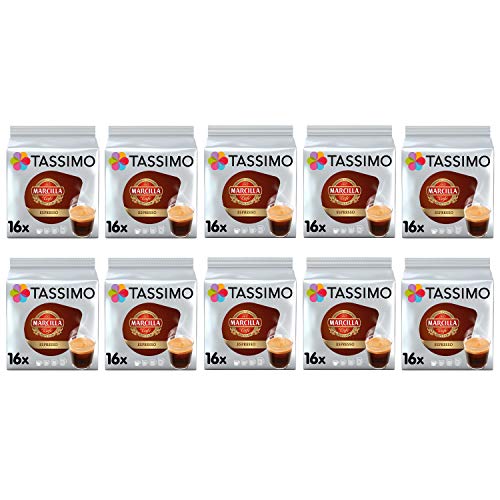 TASSIMO Marcilla Espresso Café es Cápsulas - Paquete de 10 (160 bebidas)