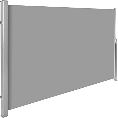 TecTake Toldo Lateral de Aluminio Separador retráctil terraza protección De Vivienda y de Base Postes Completo de Aluminio Varias tamaños - (Gris Oscuro | 200x300cm | no. 401530)