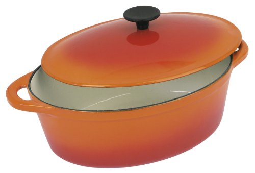 Tradifonte Cocotte Ovalada, forja, Naranja, 9 l