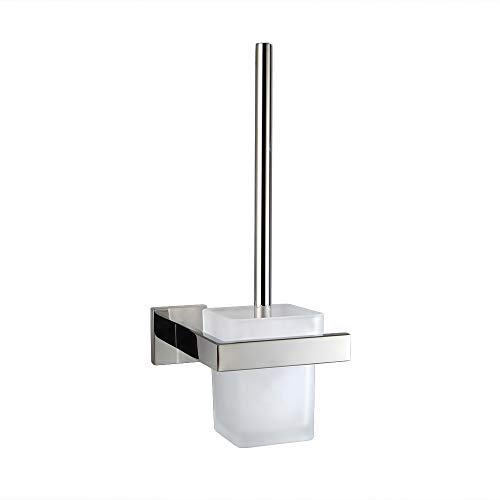 Turs Baño Inodoro Cepillo Con Titular Almacenamiento Organizador SUS 304 acero inoxidable Sostenedor del cepillo del tocador Montaje en pared, Acabado pulido, Q7MTS-P