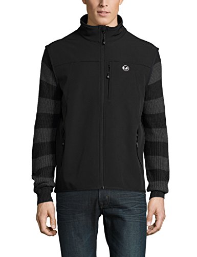 Ultrasport Basic Chaleco softshell para hombre Ando, chaleco, chaleco de entretiempo, chaleco softshell, chaleco funcional, chaleco informal, chaleco outdoor para hombre, Negro, L