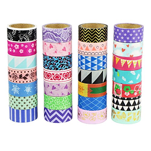 UOOOM Washi Cintas Washi tapes Decorativas de Colores Washi Cinta de Enmascarar para DIY