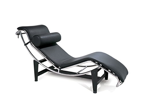 Urban Furnishing - Le Corbusier Style LC4 Chaise Lounge - Piel Anilina Negra