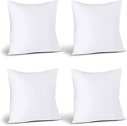 Utopia Bedding Relleno de Cojín 40 x 40 cm (4 Unidades) - Funda de Mezcla de Algodón - Fibra Virgen Siliconada - Almohadas de Sofá (Blanco)