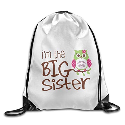 uykjuykj Bolsos De Gimnasio,Mochilas,Waterproof I'm The Big Sister Bags Drawstring Backpack Travel Bag Lightweight Unique 17x14 IN