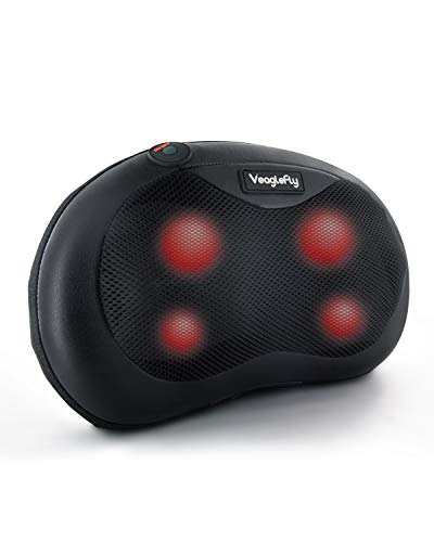 Veaglefly Cojín Masajeador Eléctrico con Calor, Almohada de Masaje de Cuello Masajeador Shiatsu con Amasamiento 3D para Alivio Completo del Cuerpo para Coche Oficina Casa