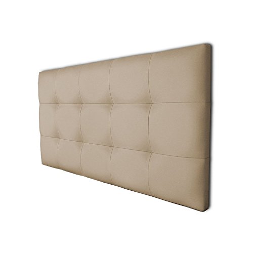 Ventadecolchones - Cabecero de Cama Tapizado Acolchado de Dormitorio en Polipiel con capitoné Modelo Tablet Crudo y Medidas 166 x 70 cm para Camas de 150 ó 160