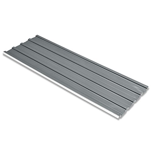 vidaXL 12x Paneles de Tejado de Acero Galvanizado Gris 129x45 cm Placas Techo