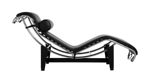 Vita Interiors Le Corbusier Style LC4 Chaise Longue - Cuero negro