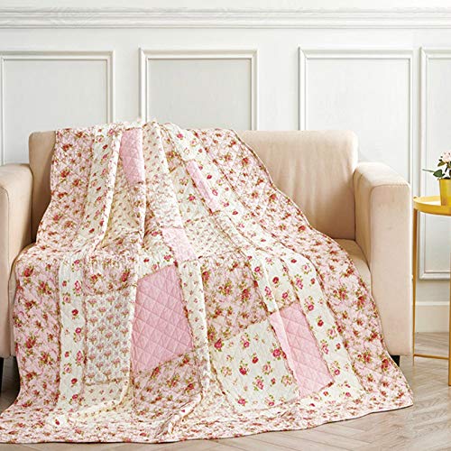 VIVILINEN Colchas de Patchwork Cubrecama Nórdica Moderna para Cama 150 Cama Individual,Edredones Cubierta Cama Manta de Algodón Colchas de Primavera Verano