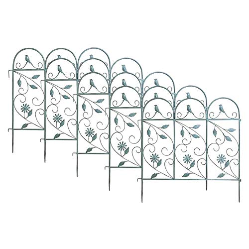 WCY Cerca del jardín Impermeable al Aire Libre Decoración Plug-in Valla de Hierro Forjado Creativo Columpio Planta de Rosa, 5 Combinaciones (Color: Verde-4pcs, Tamaño: 60x63cm) yqaae