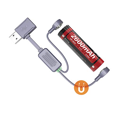 Weltool BC3 USB Universal ccargador de batería, Compacto USB Cargador, Recargable energia movil Cable, magnético Portátil Cargador, con luz indicadora extraíble, para Varios tamaños batería