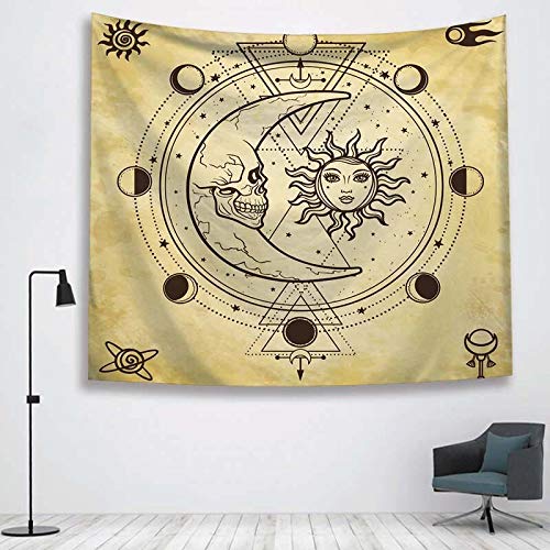 WERT Sun Witchcraft Ouija Tapiz Tela de Pared Tapiz Colgante de Pared Manta de Pared Casa de Campo Decoración del hogar Tapiz de Ventana de decoración Boho A15 150x200cm