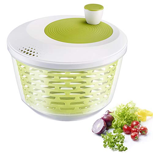 Westmark Centrifugadora de Lechuga, Capacidad: 4,4 litros, ø 23,5 cm, Plástico, Sin BPA, Spinderella, Color: Transparente/Blanco/Verde, 2430224A