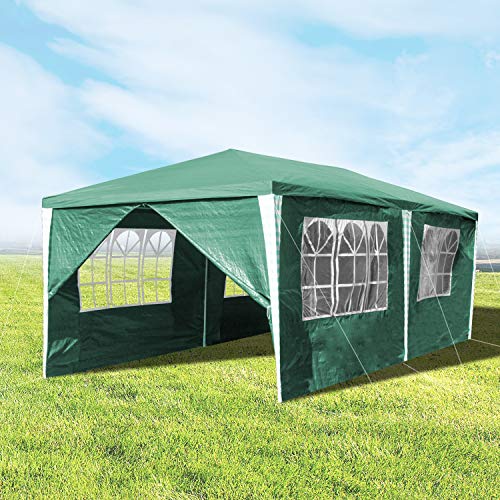 wolketon Cenador Impermeable 3x6m Protección UV Carpa Jardin Exterior Verde Gazebo para Patio Eventos Picnic Boda