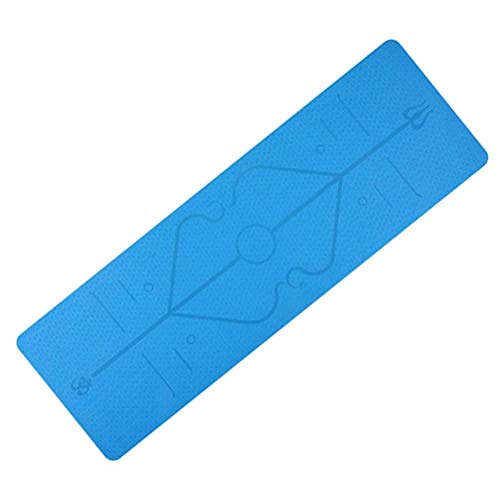 Wosiky Colchoneta de Gimnasia, colchoneta de Yoga TPE con línea de posición para Entrenamiento de Yoga Pilates y colchoneta de Gimnasia 1830 * 610 * 6 mm