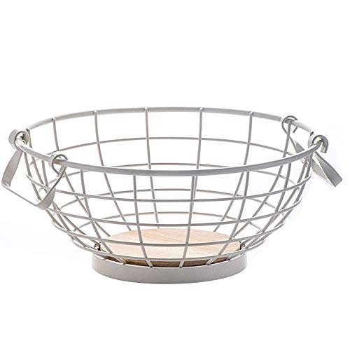 xiaokeai Cesta de Frutas Hierro Forjado de Metal galvanizado Cesta de Frutas a Prueba de Herrumbre Living Room Kitchen Verduras Pan Y Cesta de escombros de Almacenamiento Frutero