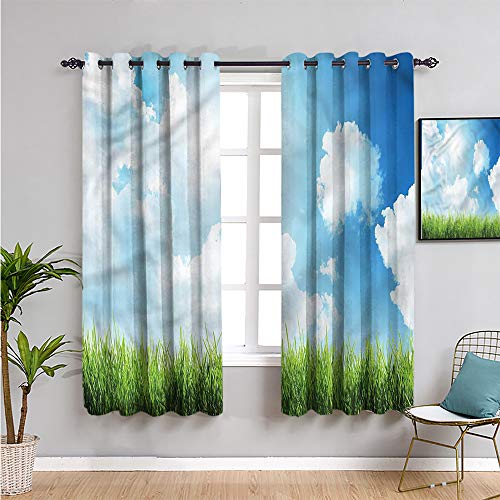 Xlcsomf Sky Room - Cortinas oscuras, 160 cm de largo, nubes de césped para mantener un buen sueño, 163 cm de ancho x 63 cm de largo