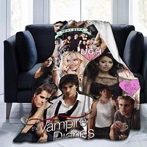 Yaxinduobao Mantas para Cama, 539 The Va-Mpire Diaries Fleece Throw Blanket Manta de Microfibra Ultra Suave, para Viajar, Acampar, en casa, Cama, Sala de Estar, sofá, 60 'x 50'