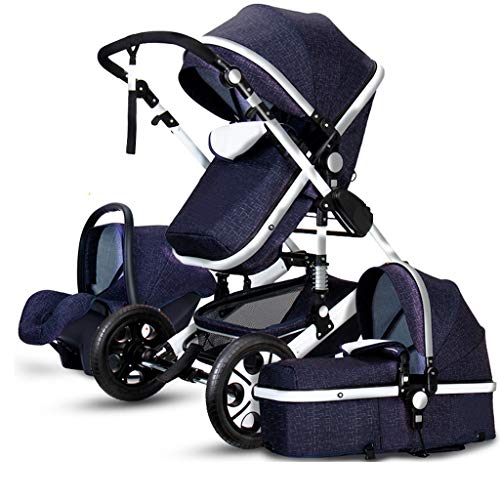 YXCKG Combo de Cochecito de bebé Silla de Paseo Urbano Ligero del Carro de Nacimiento Silla de bebé para bebés recién Nacidos antichoque Springs Cochecito Ajustable de Alta Vista Asiento de Bebe