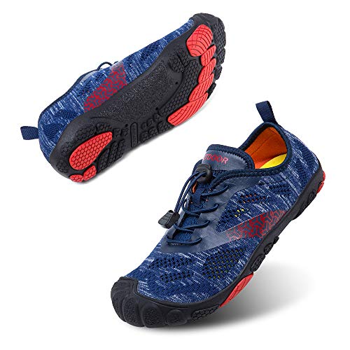 Zapatillas Minimalista Hombre Mujer de Trail Running Escarpines Zapatos de Agua Secado Rápido Deportes Antideslizante Unisexo Azul A Reino Unido 45