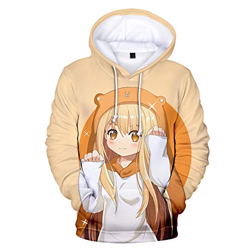 Zcbm Sudadera con Capucha Cordón De Moda Unisex con Capucha 3D Impreso Himouto! Umaru-Chan Doma Umaru Hoodie Suéter Manga Larga Ropa Top para Deporte Y Fiesta,M